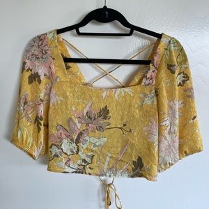 NWOT Open back crop top